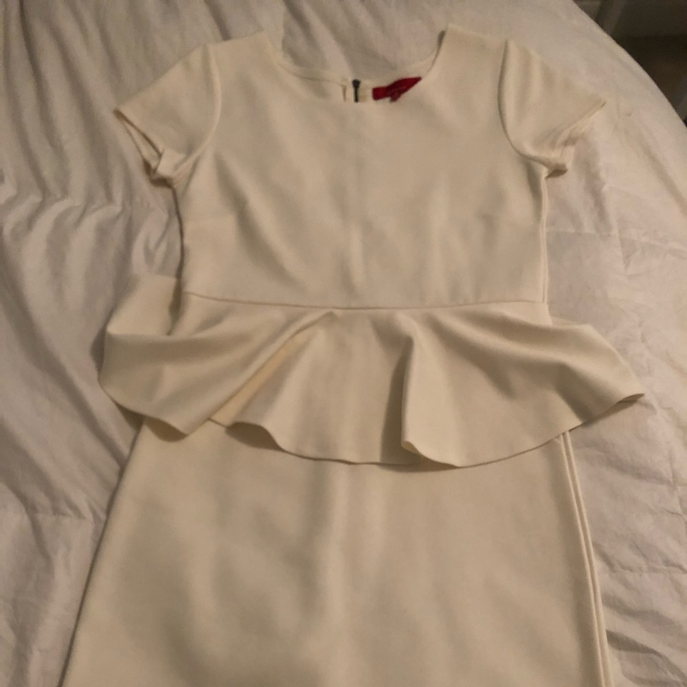 Saks Fifth Avenue Cream Peplum Dress